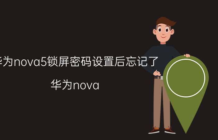 华为nova5锁屏密码设置后忘记了 华为nova 4e，忘了密码怎么恢复出厂？